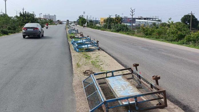 baricades Nizamabad City